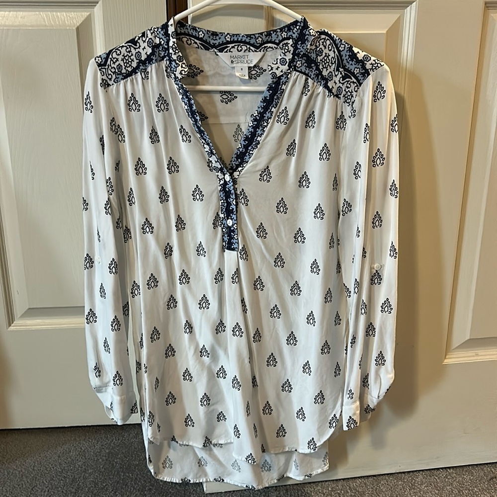 StitchFix Market & Spruce Popover Long Sleeve Top